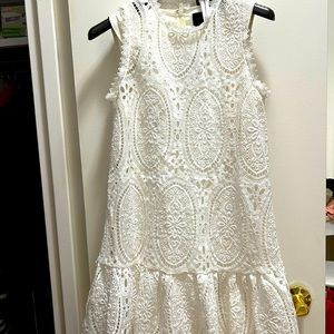 Mock neck halter lace dress
